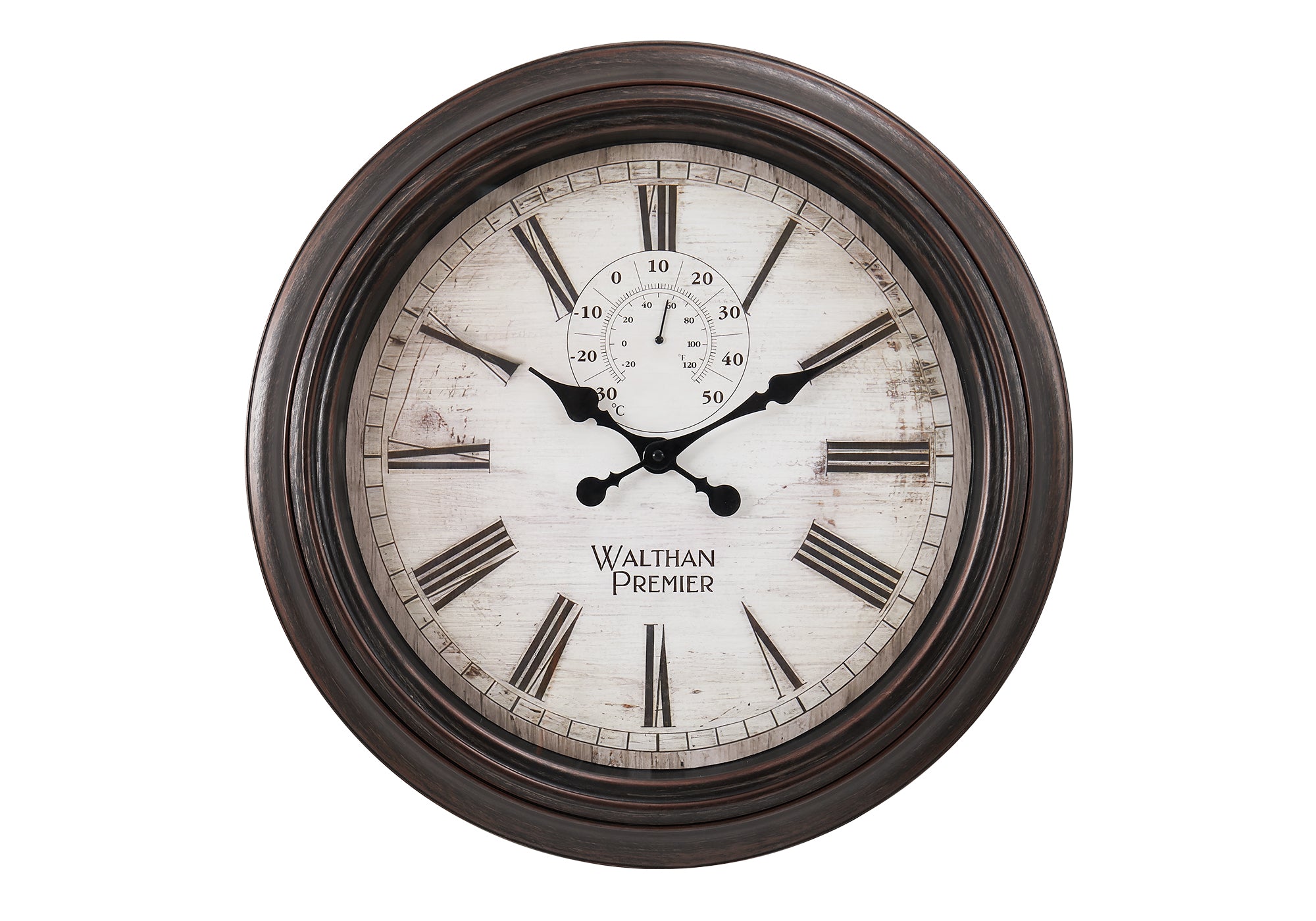 20" Brown Round Wall Clock Roman Numerals-Clocks-DECOROLALA