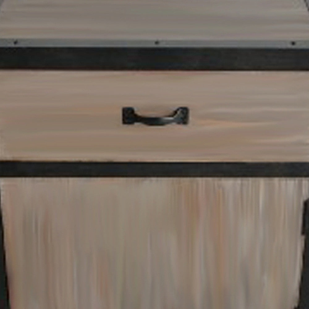 20" Brown Solid Wood End Table With Drawer-End-Side Tables-DECOROLALA