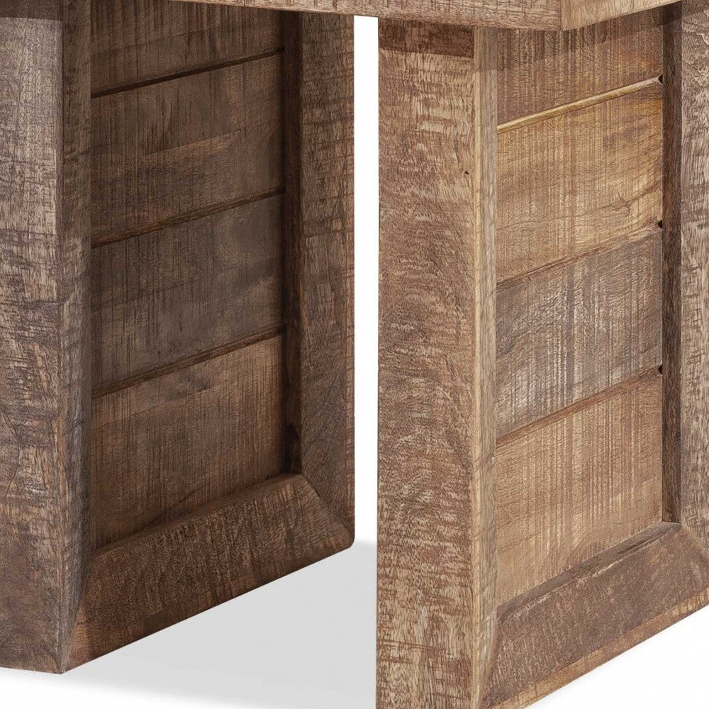 20" Brown Solid Wood Square End Table-End-Side Tables-DECOROLALA