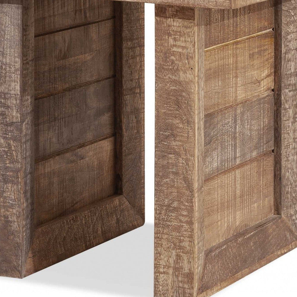 20" Brown Solid Wood Square End Table-End-Side Tables-DECOROLALA