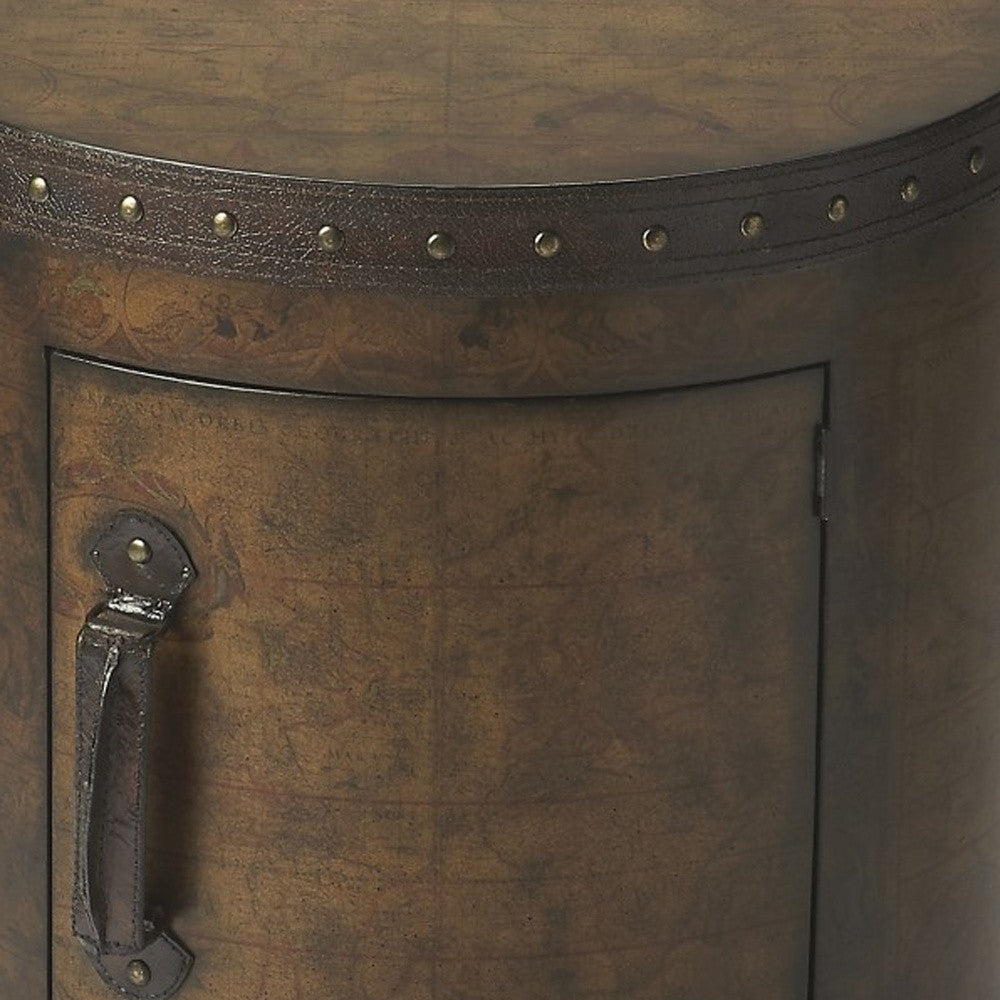 20" Brown Wood Round Coffee Table-Coffee Tables-DECOROLALA