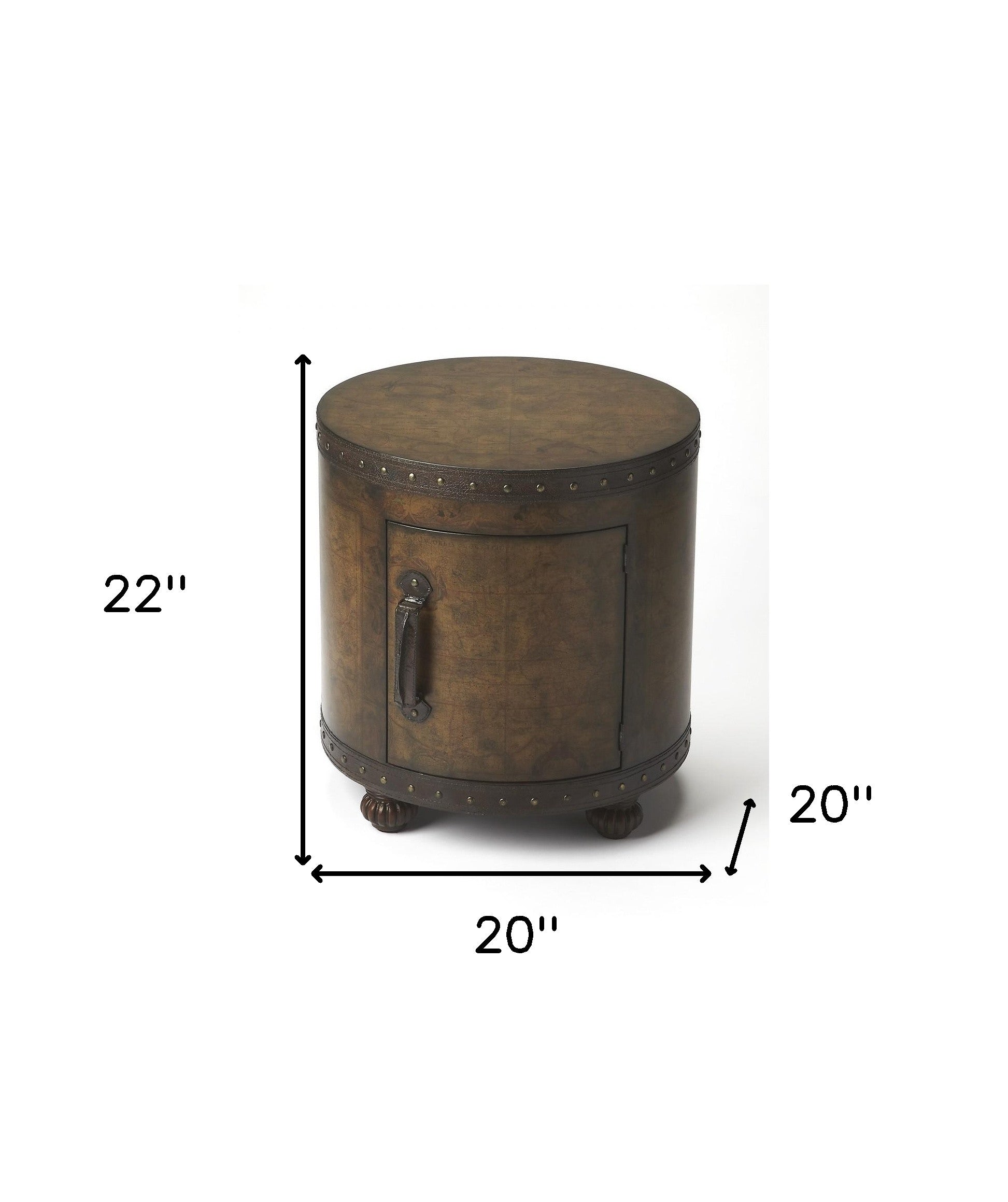 20" Brown Wood Round Coffee Table-Coffee Tables-DECOROLALA