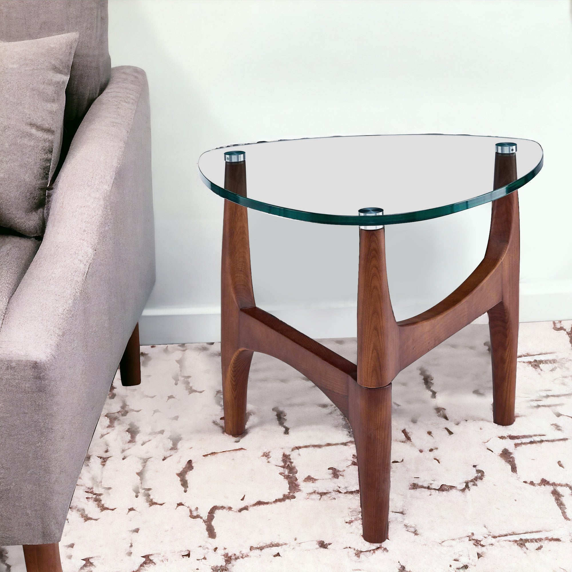 20" Clear Tempered Glass End Table-End-Side Tables-DECOROLALA