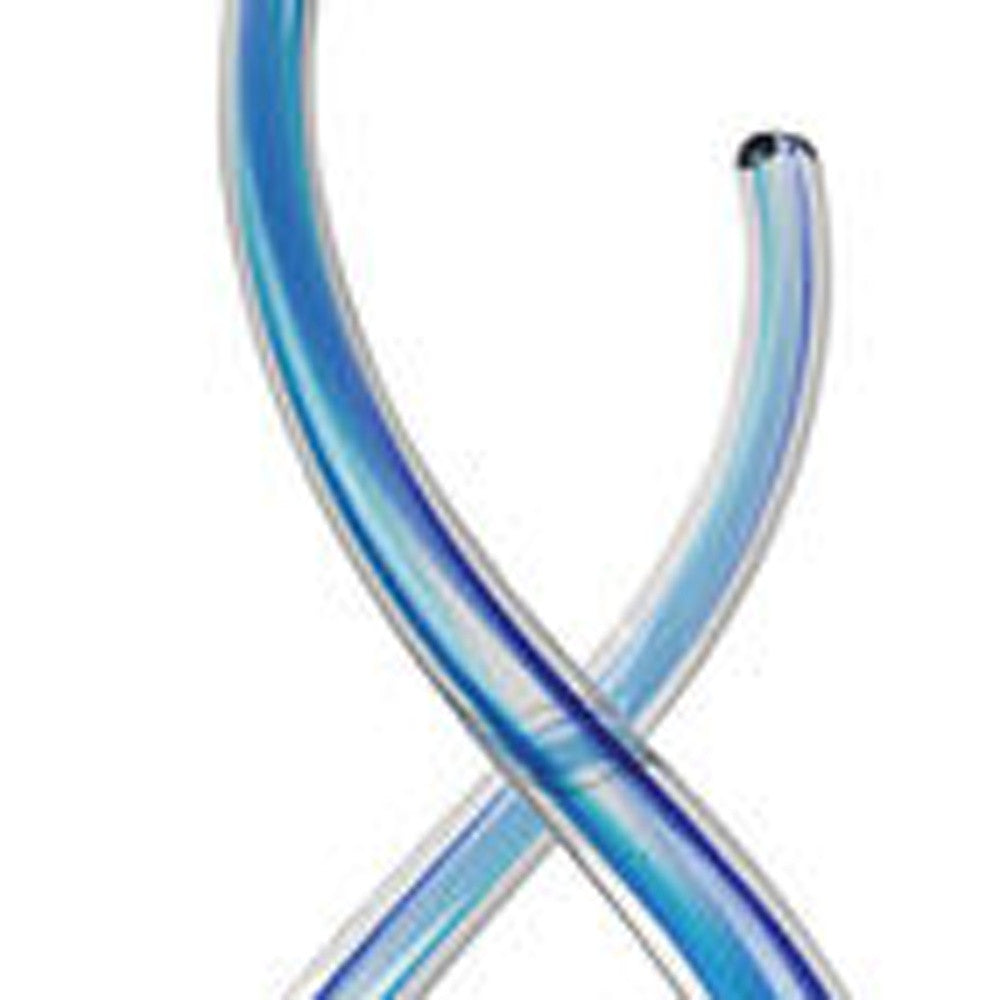 20" Clear and Blue Murano Glass Modern Abstract Tabletop Sculpture-Sculptures-DECOROLALA