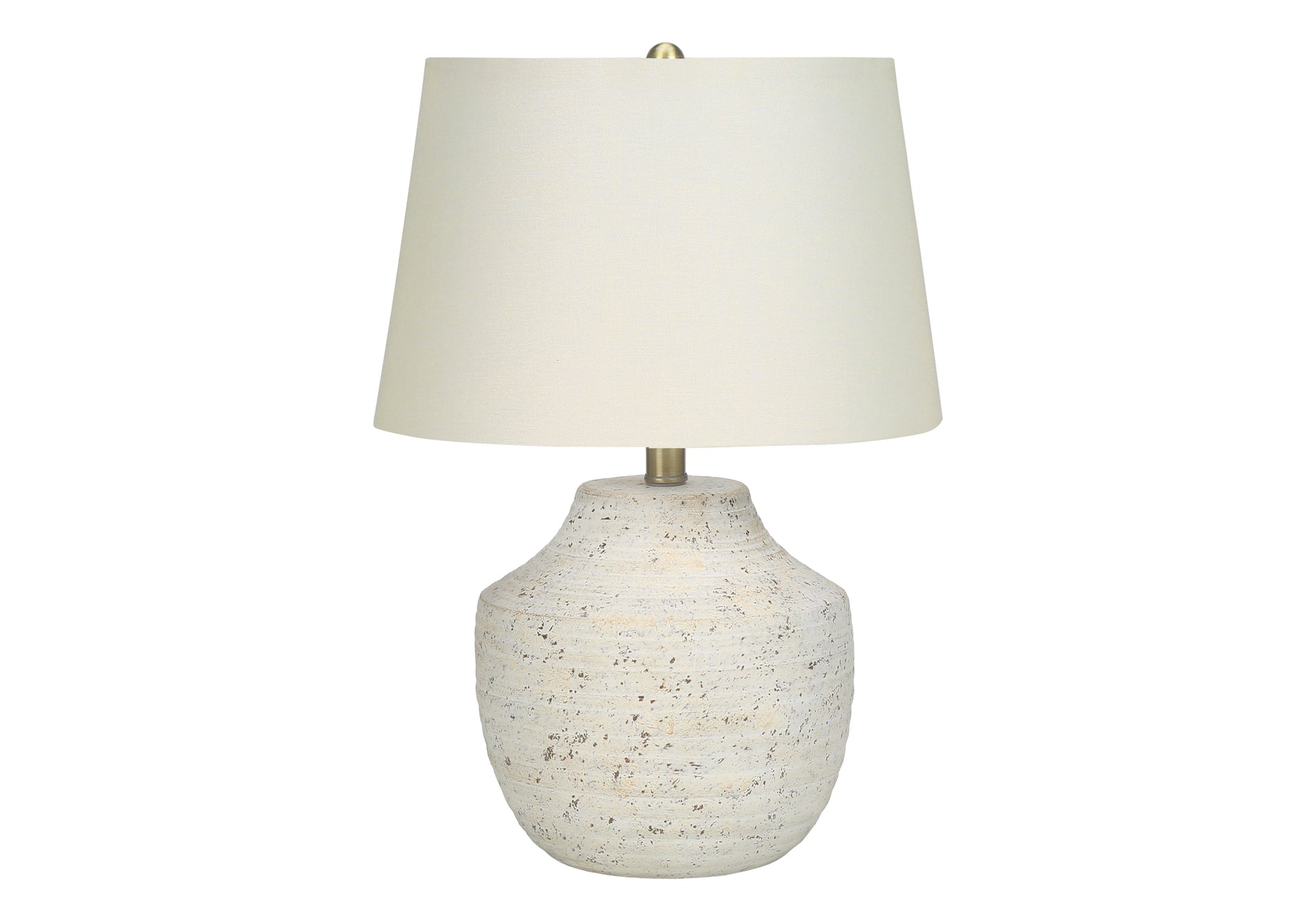 20" Cream Concrete Table Lamp with Ivory Shade-Lighting-DECOROLALA