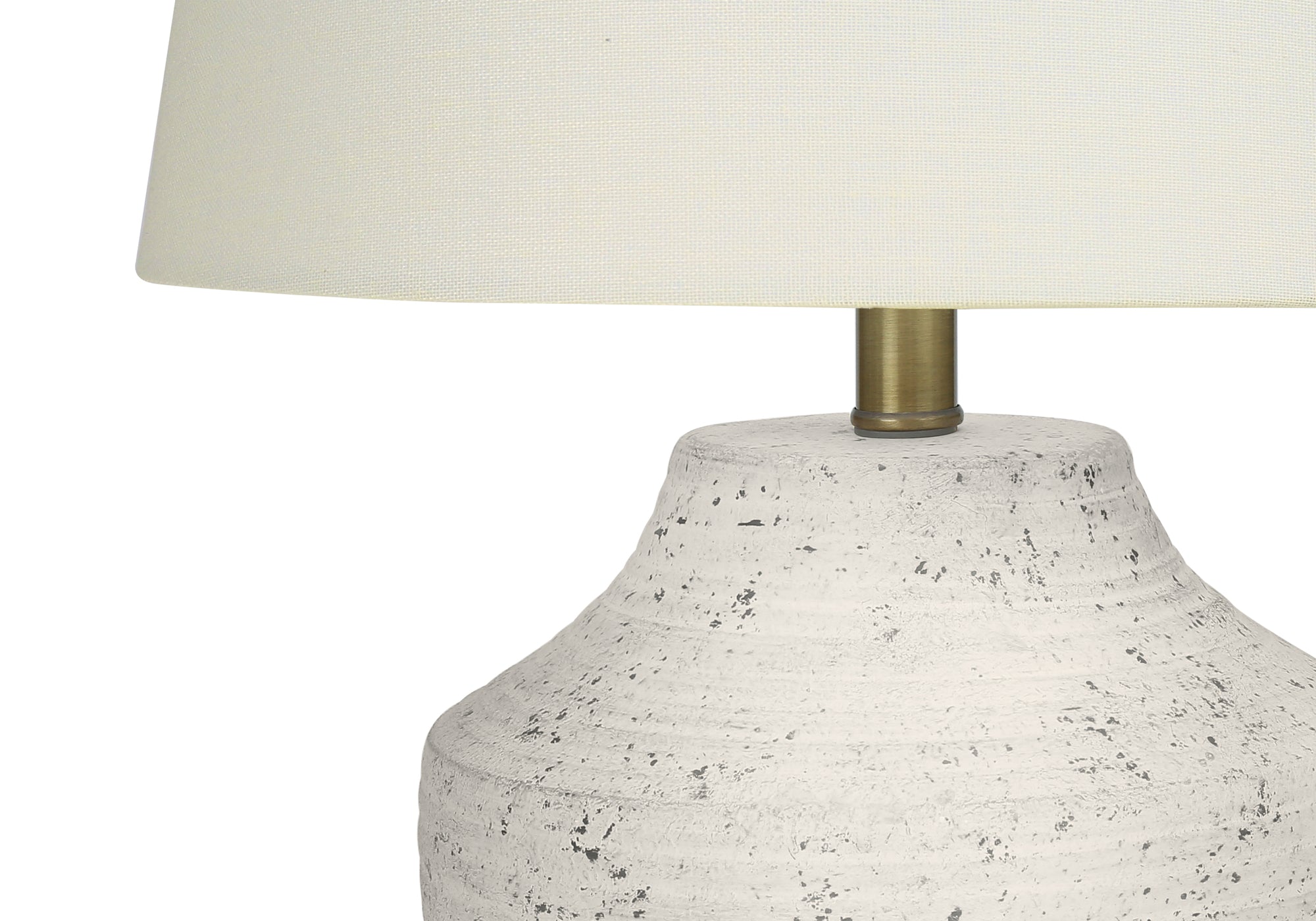 20" Cream Concrete Table Lamp with Ivory Shade-Lighting-DECOROLALA