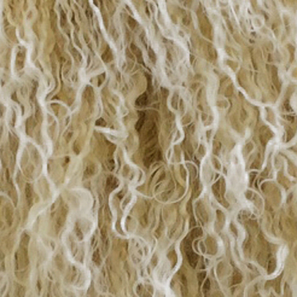 20" Gold Genuine Tibetan Lamb Fur Pillow With Microsuede Backing-Accent Throw Pillows-DECOROLALA