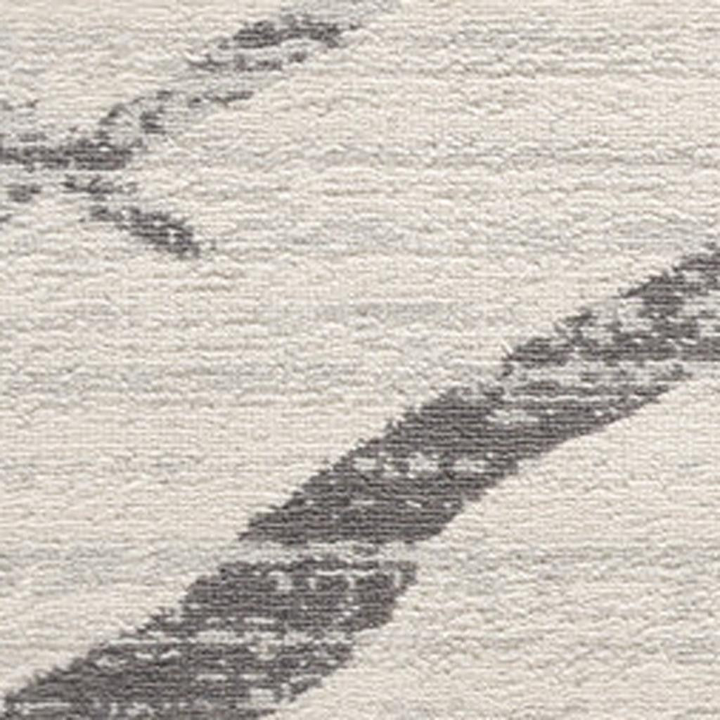 20' Gray And Ivory Geometric Runner Rug-Area Rugs-DECOROLALA