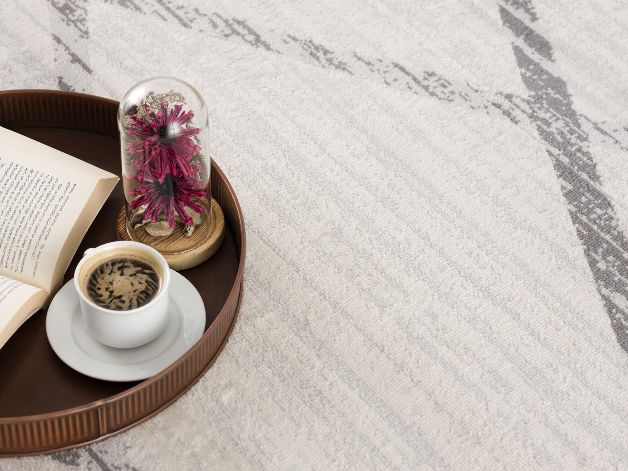 20' Gray And Ivory Geometric Runner Rug-Area Rugs-DECOROLALA