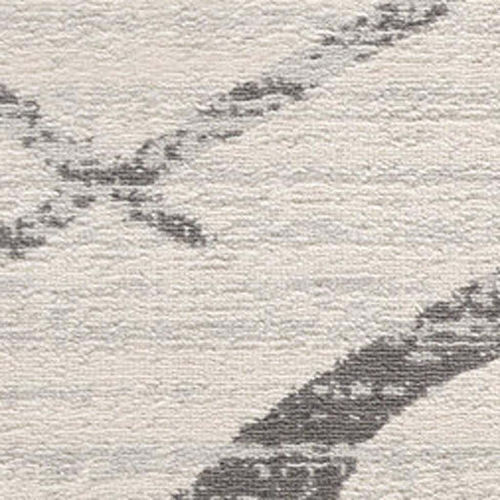 20' Gray And Ivory Geometric Runner Rug-Area Rugs-DECOROLALA