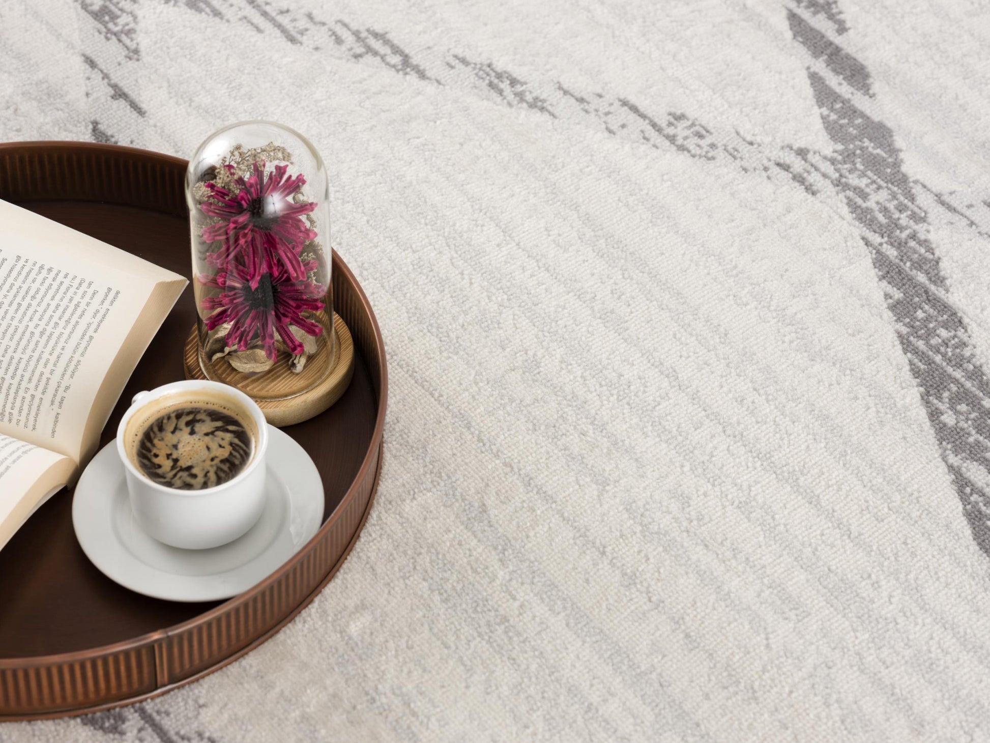 20' Gray And Ivory Geometric Runner Rug-Area Rugs-DECOROLALA