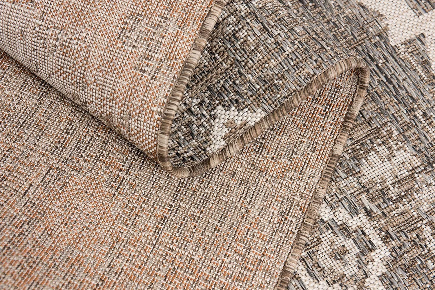 20' Gray And Ivory Ikat Runner Rug-Area Rugs-DECOROLALA