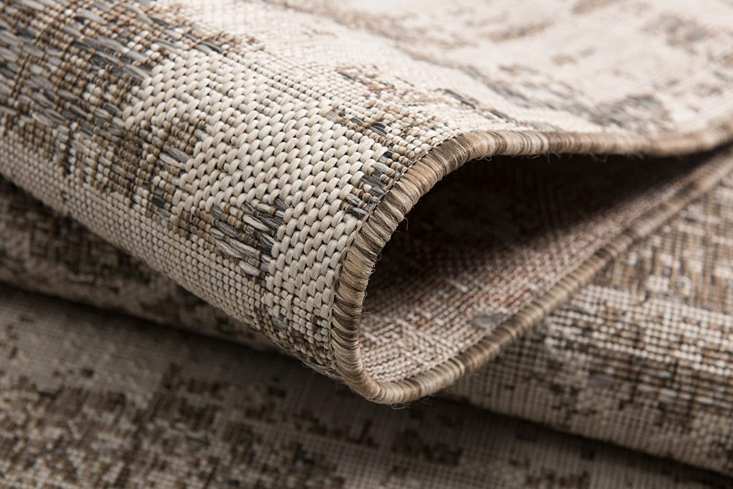 20' Gray And Ivory Ikat Runner Rug-Area Rugs-DECOROLALA