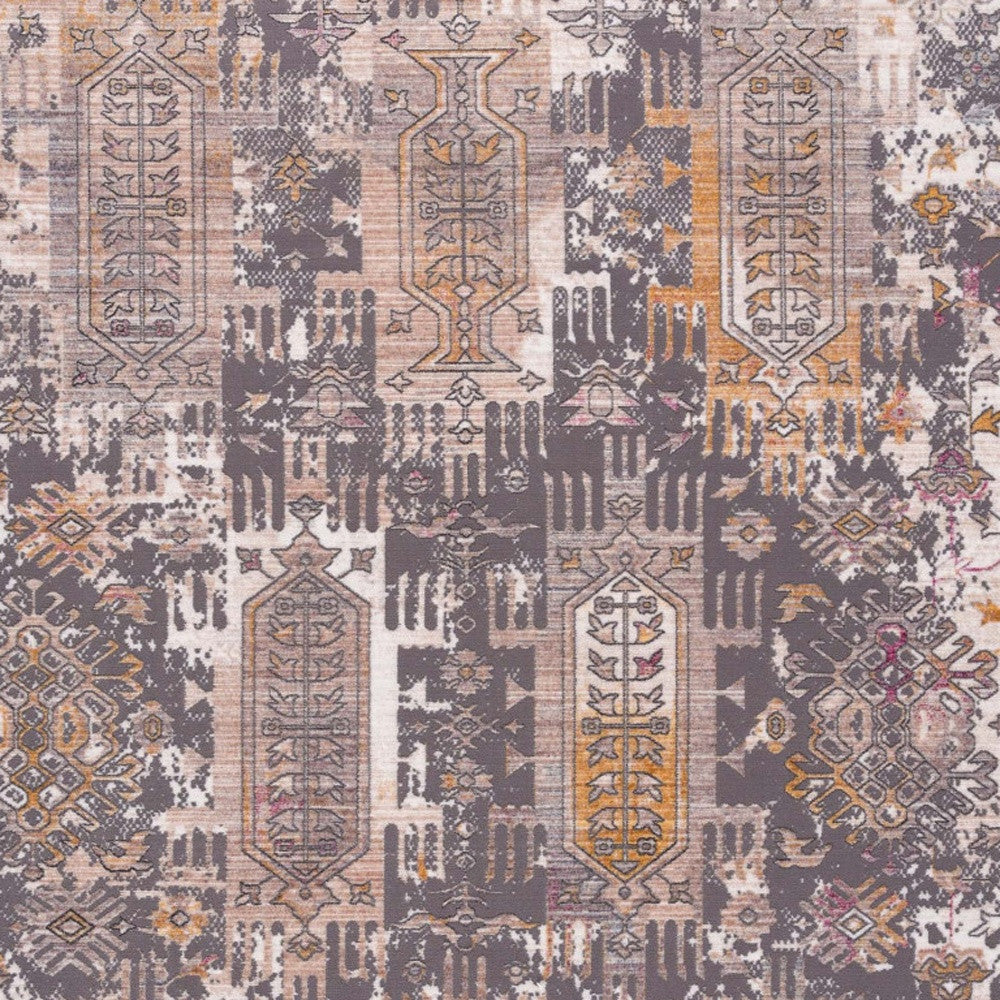 20' Gray And Ivory Oriental Runner Rug-Area Rugs-DECOROLALA