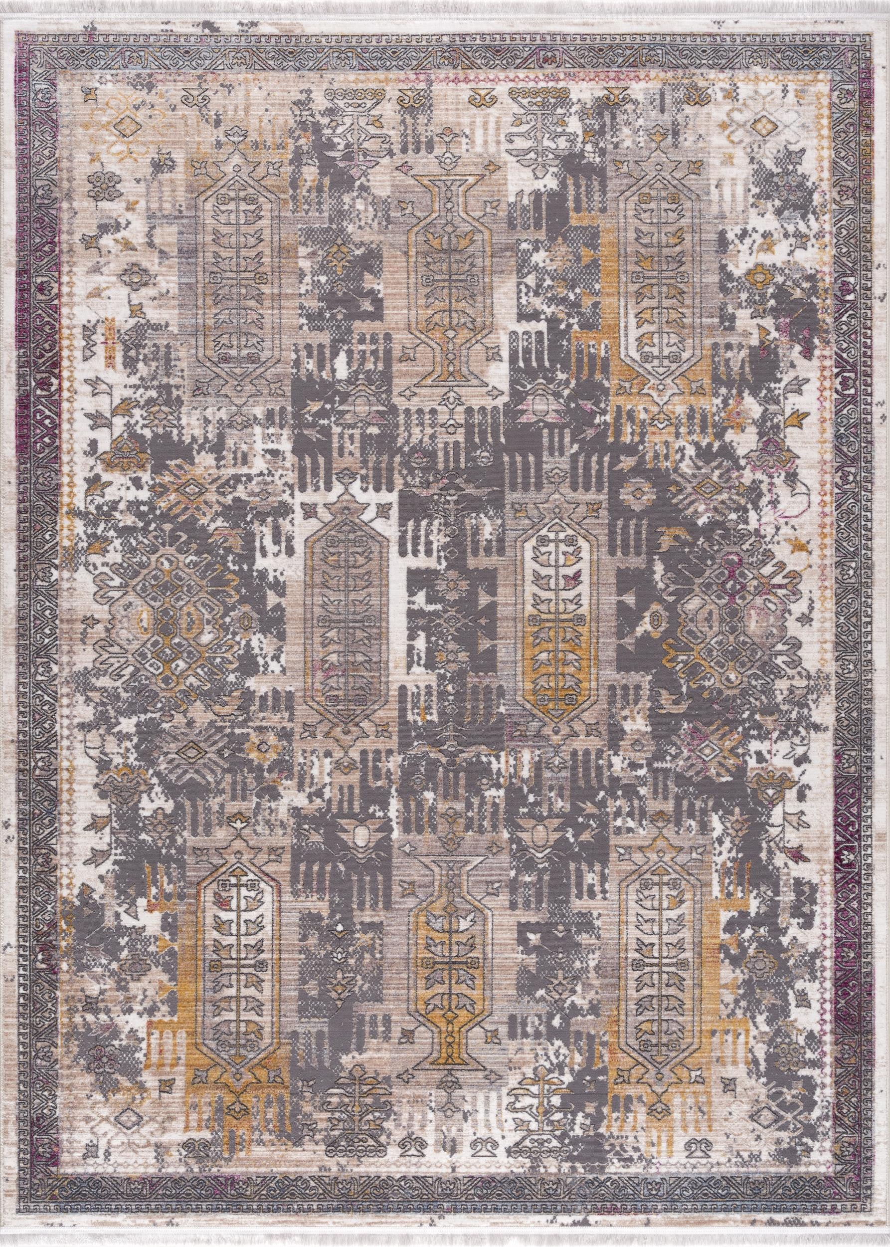 20' Gray And Ivory Oriental Runner Rug-Area Rugs-DECOROLALA
