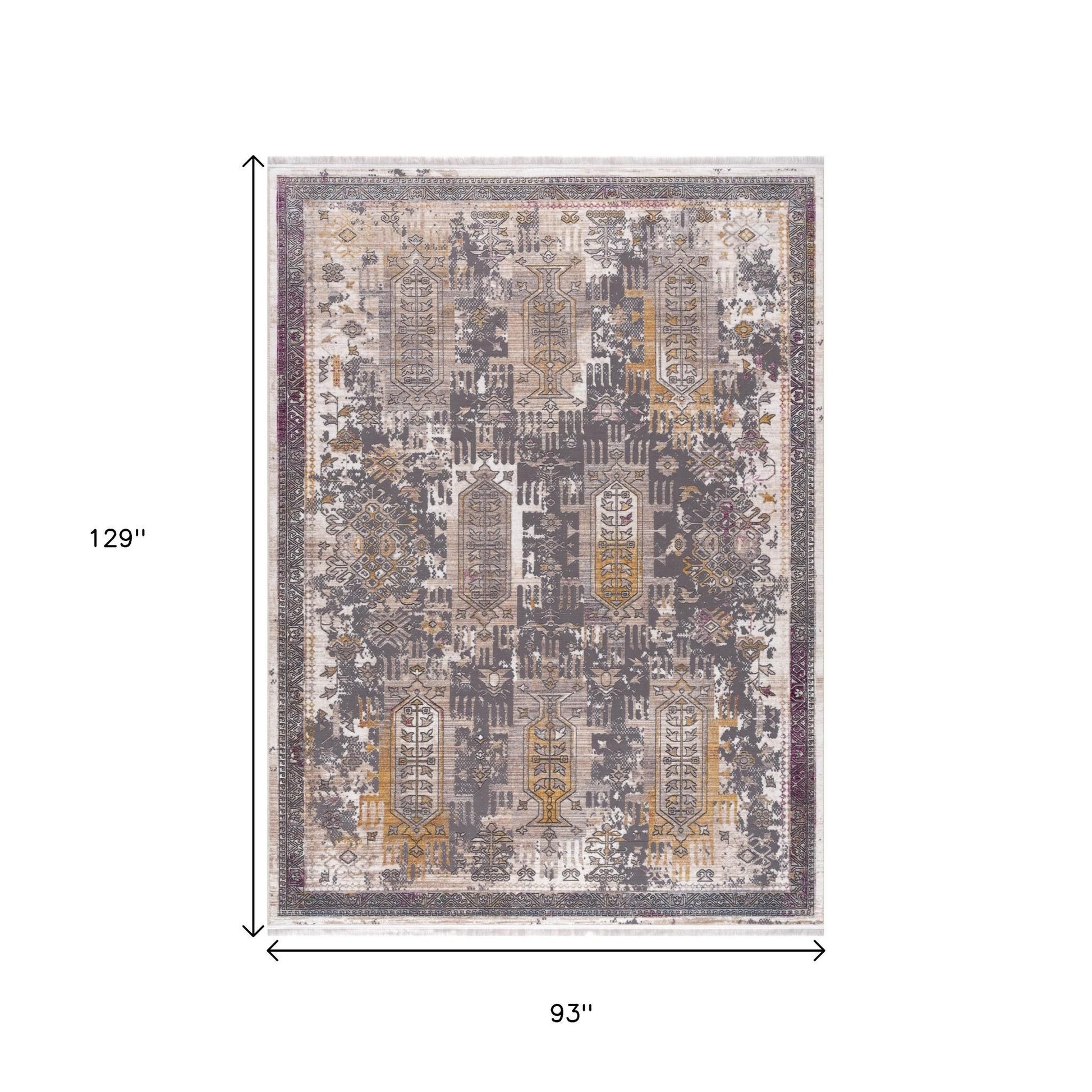 20' Gray And Ivory Oriental Runner Rug-Area Rugs-DECOROLALA