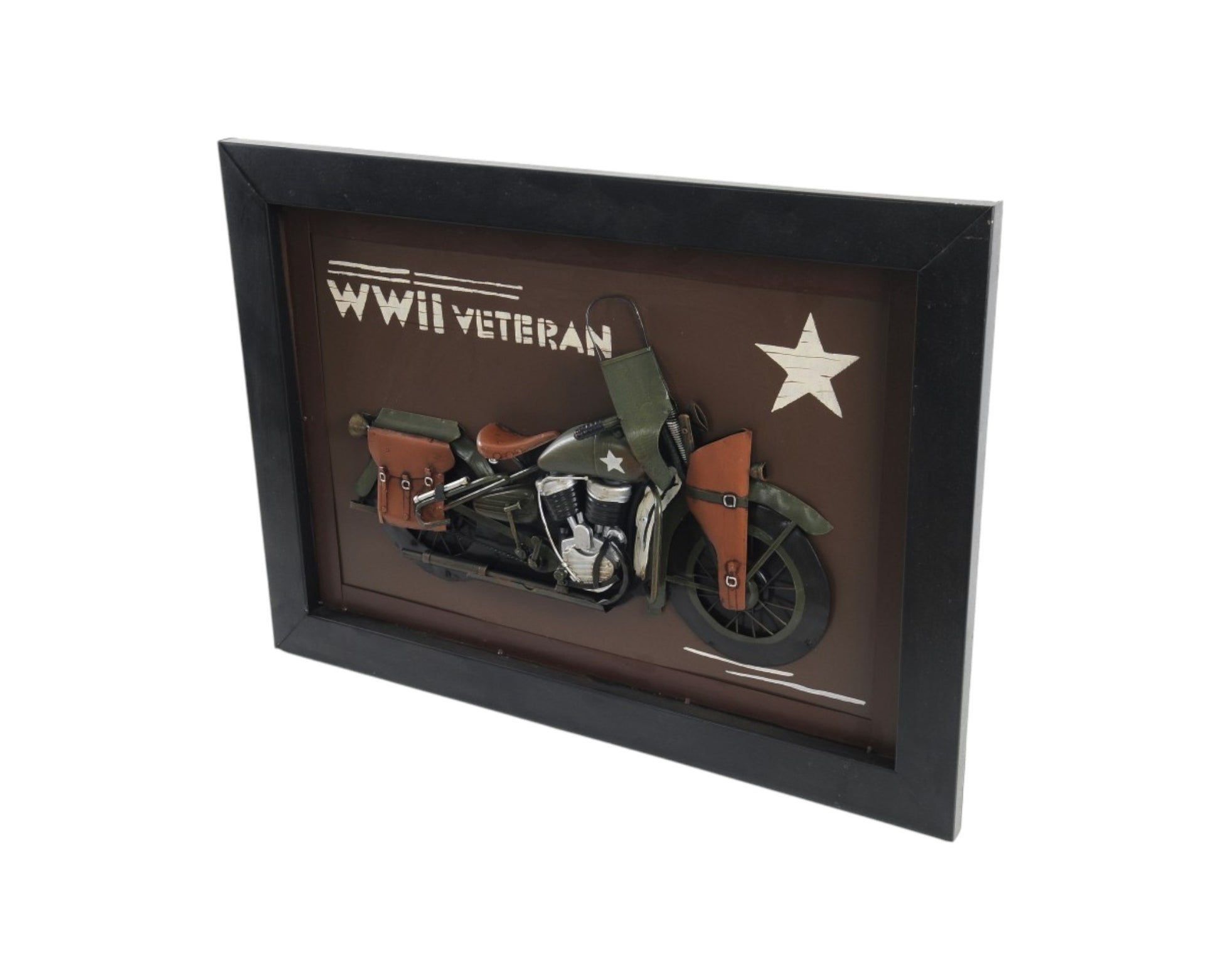 20" Green and Black Metal Hand Painted Figurine Tabletop Sculpture-Sculptures-DECOROLALA