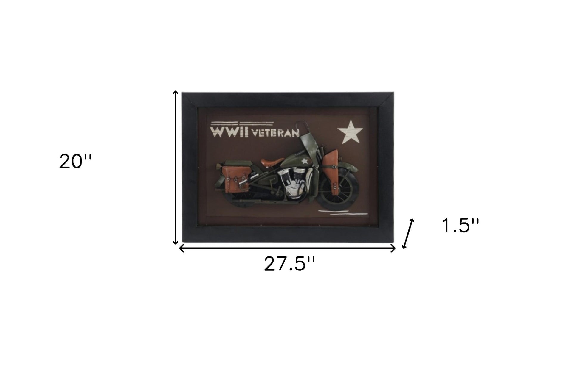 20" Green and Black Metal Hand Painted Figurine Tabletop Sculpture-Sculptures-DECOROLALA