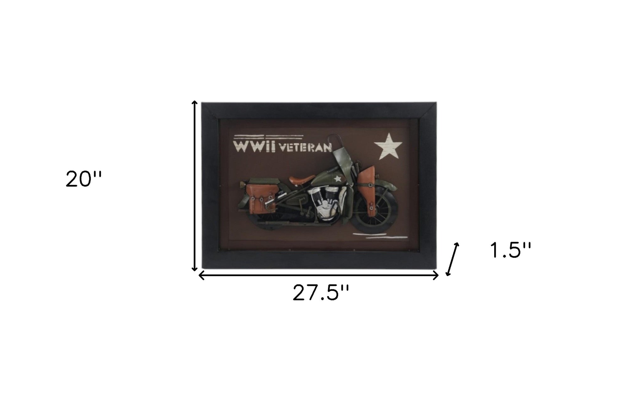 20" Green and Black Metal Hand Painted Figurine Tabletop Sculpture-Sculptures-DECOROLALA