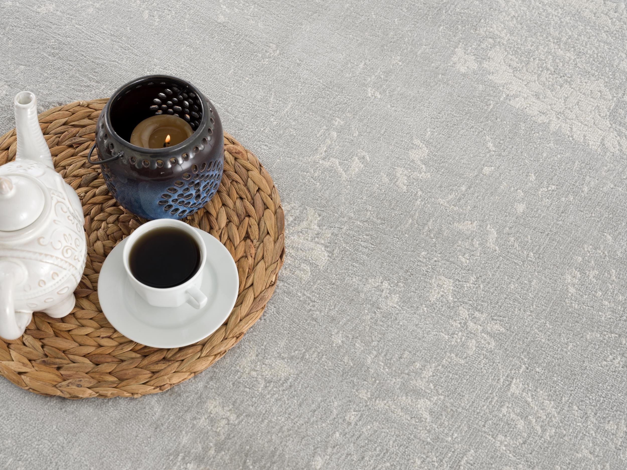 20' Grey Abstract Runner Rug-Area Rugs-DECOROLALA