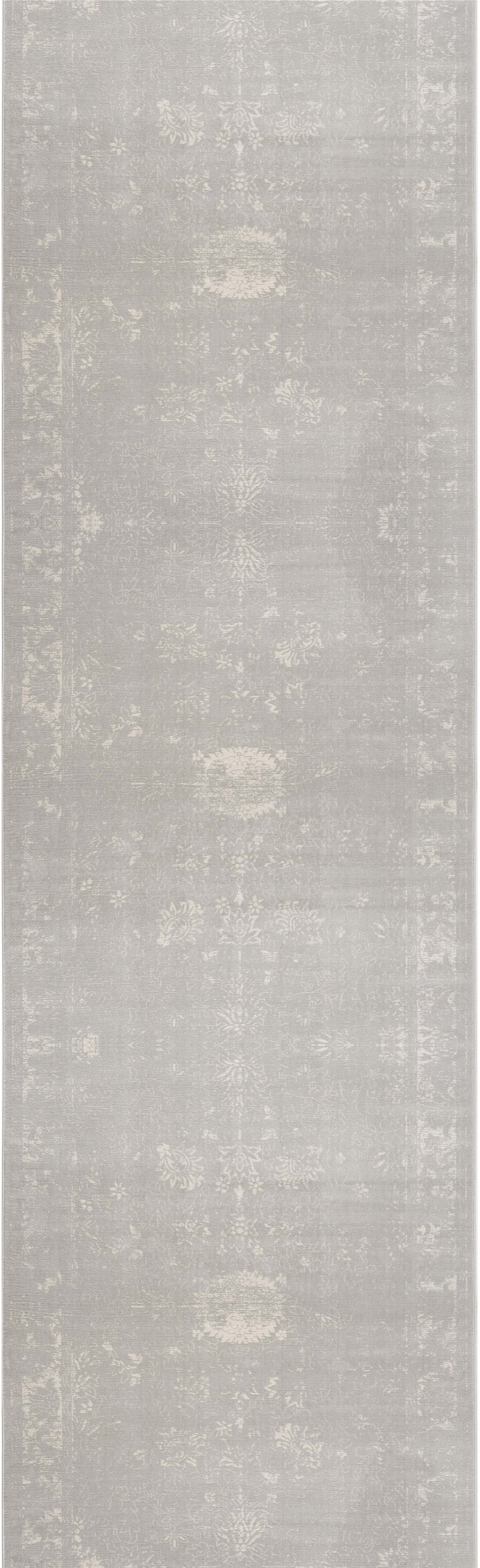 20' Grey Abstract Runner Rug-Area Rugs-DECOROLALA
