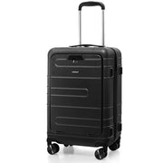 20 Inch Carry-on Luggage PC Hardside Suitcase TSA Lock with Front Pocket and USB Port-Black-Camping Equipment-DECOROLALA