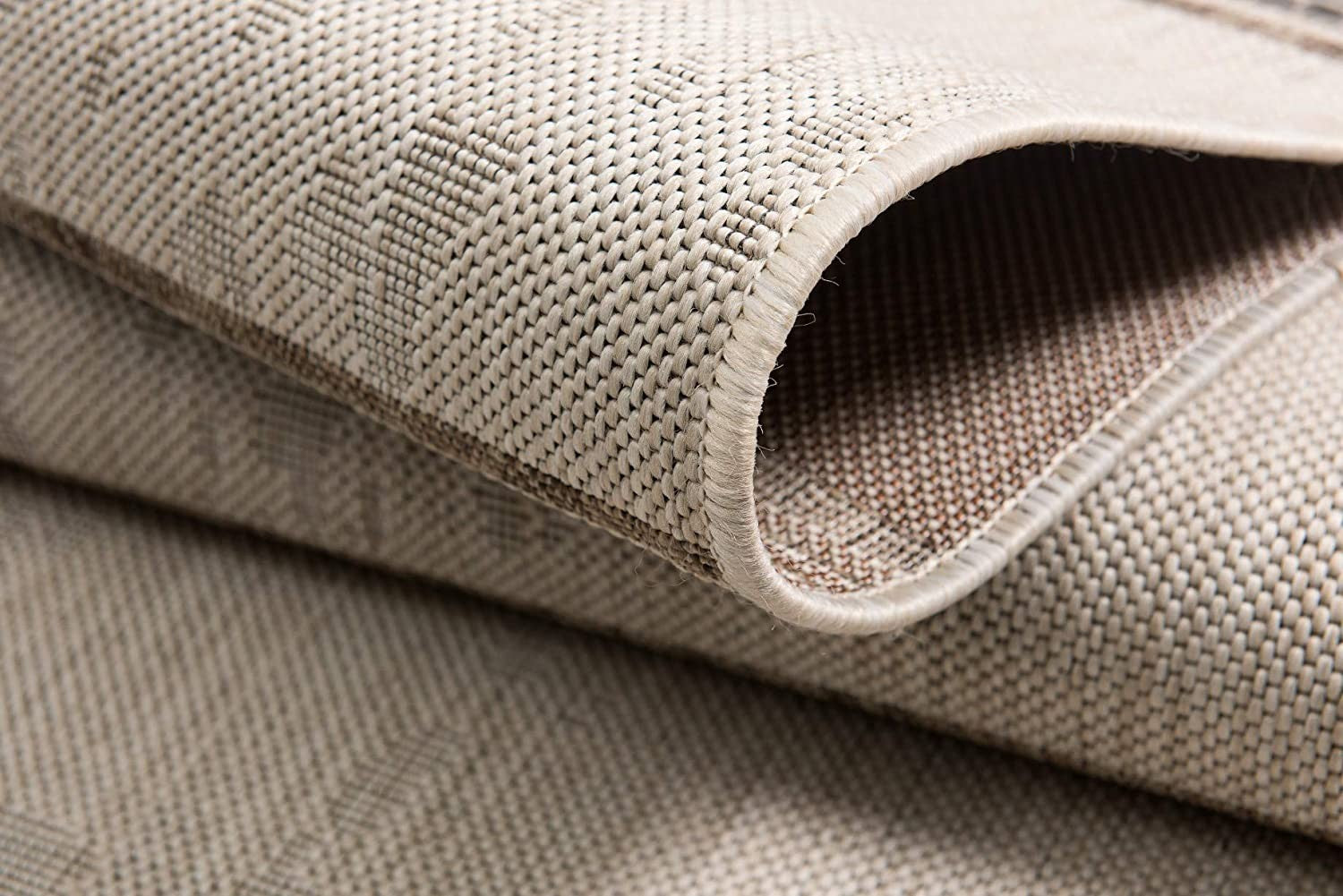 20' Ivory And Gray Striped Runner Rug-Area Rugs-DECOROLALA