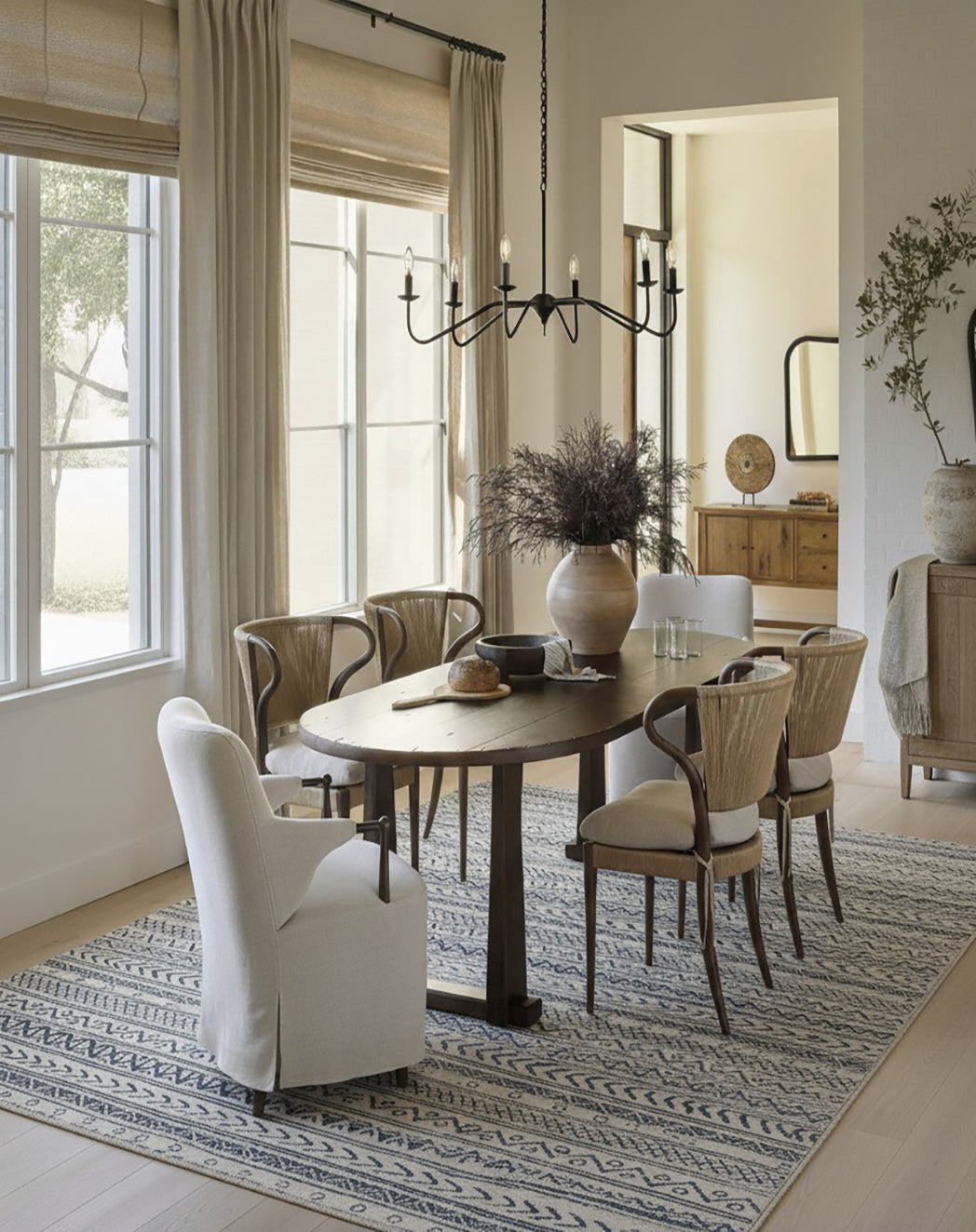 20' Navy Blue Abstract Runner Rug-Area Rugs-DECOROLALA