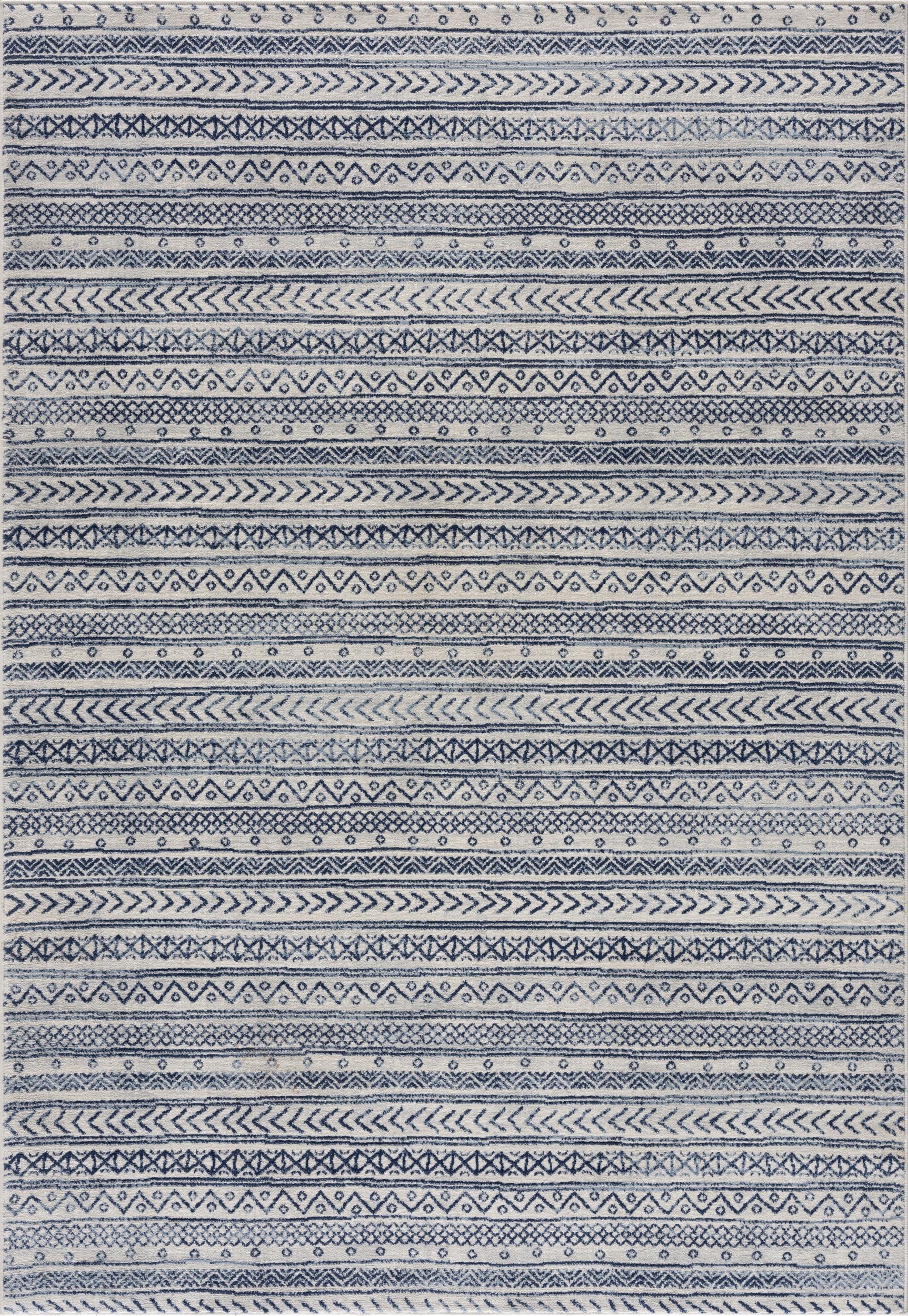 20' Navy Blue Abstract Runner Rug-Area Rugs-DECOROLALA