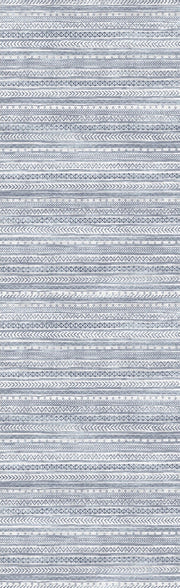 20' Navy Blue Abstract Runner Rug-Area Rugs-DECOROLALA