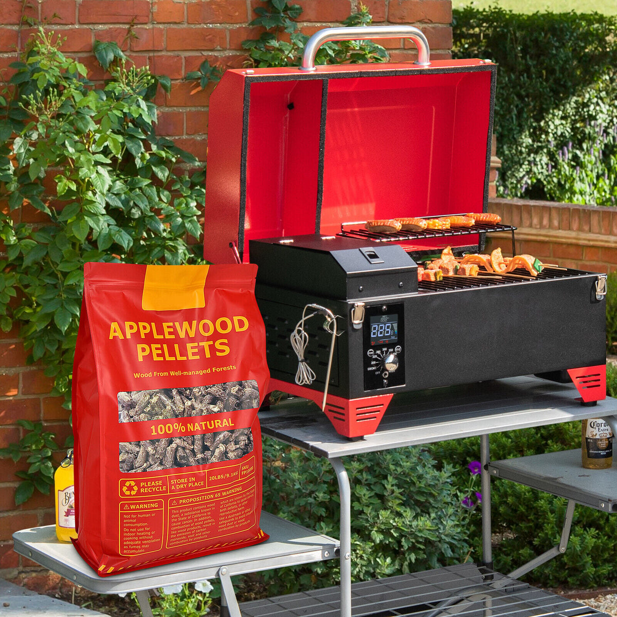 20 Pounds Apple Wood Pellets 100% All-Natural for Pellet Grills-Outdoor Grills-DECOROLALA