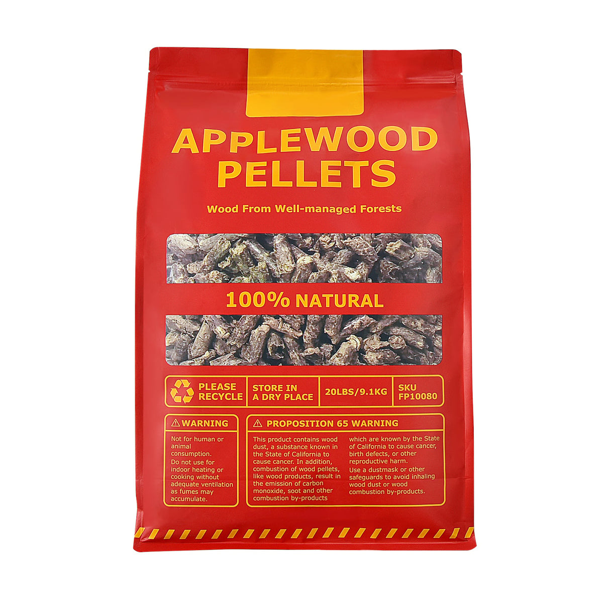 20 Pounds Apple Wood Pellets 100% All-Natural for Pellet Grills-Outdoor Grills-DECOROLALA