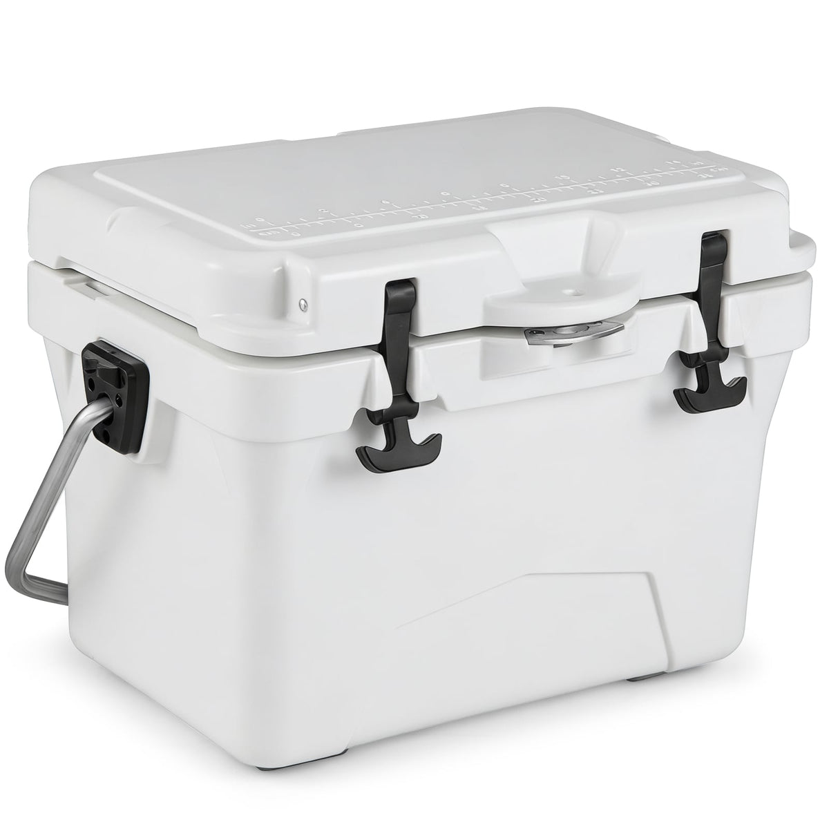 20 Quart Portable Hard Cooler with Built-in Ruler and Bottle-White-Coolers-DECOROLALA