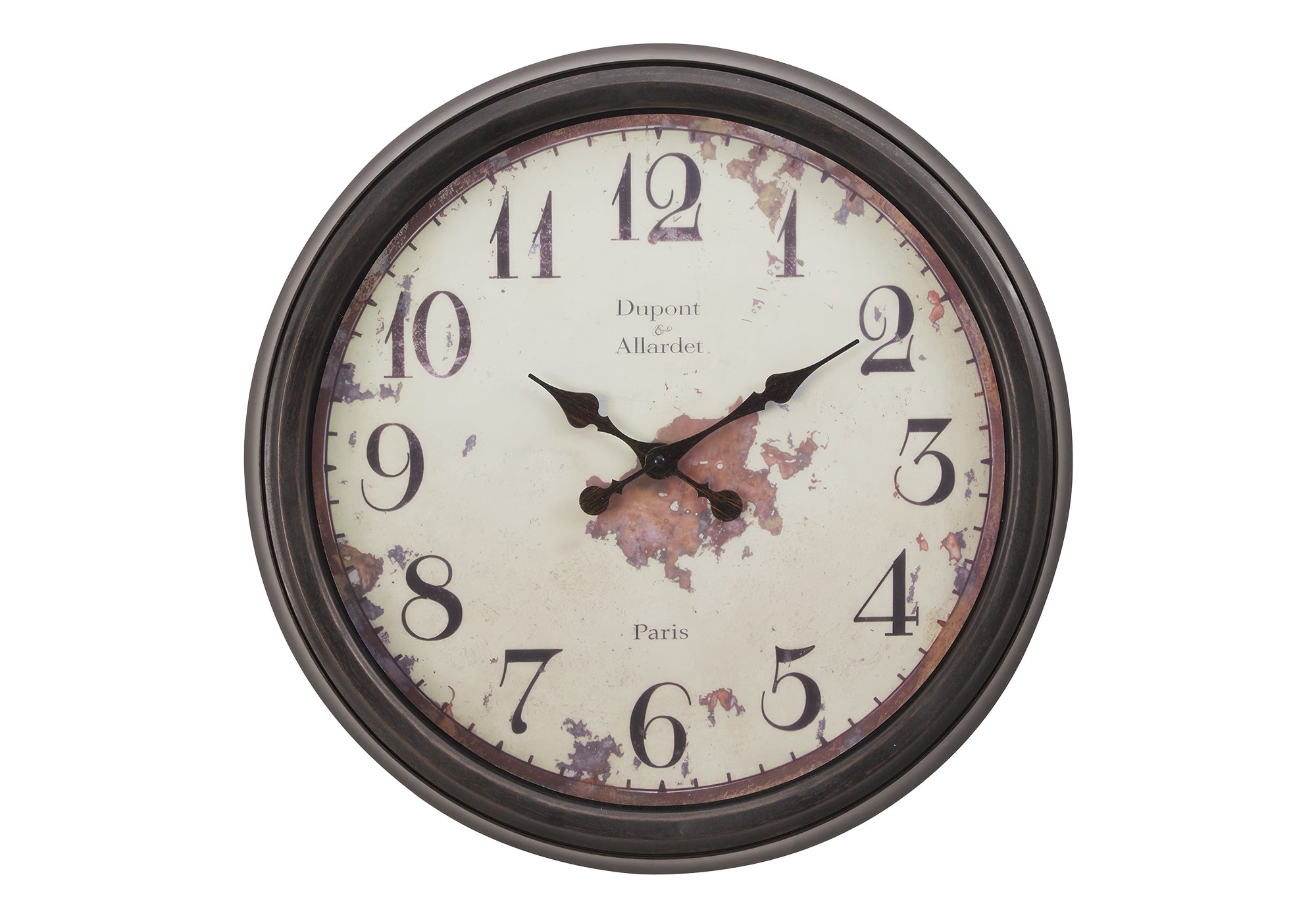 20" Round Vintage Wall Clock, Brown-Clocks-DECOROLALA