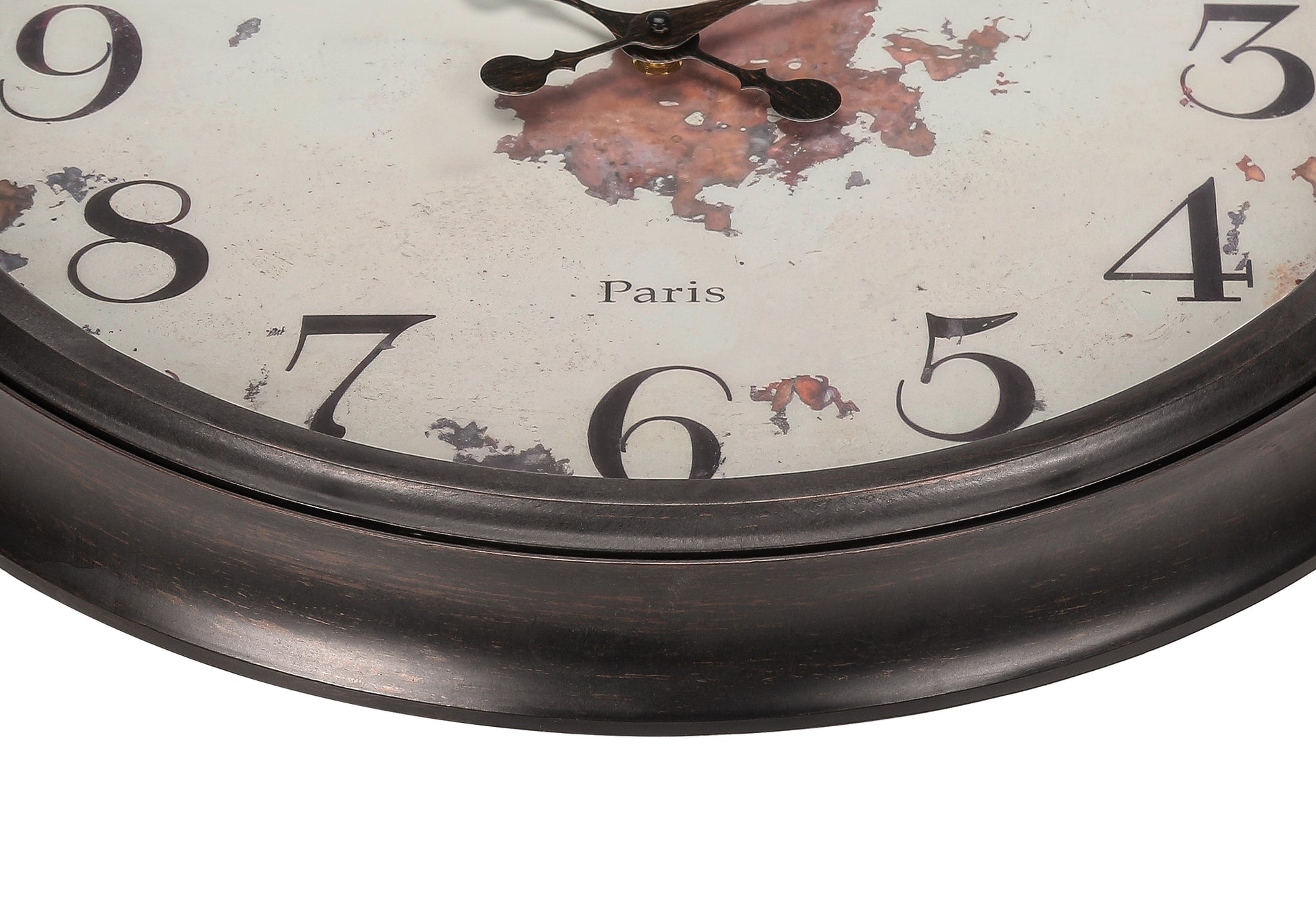 20" Round Vintage Wall Clock, Brown-Clocks-DECOROLALA