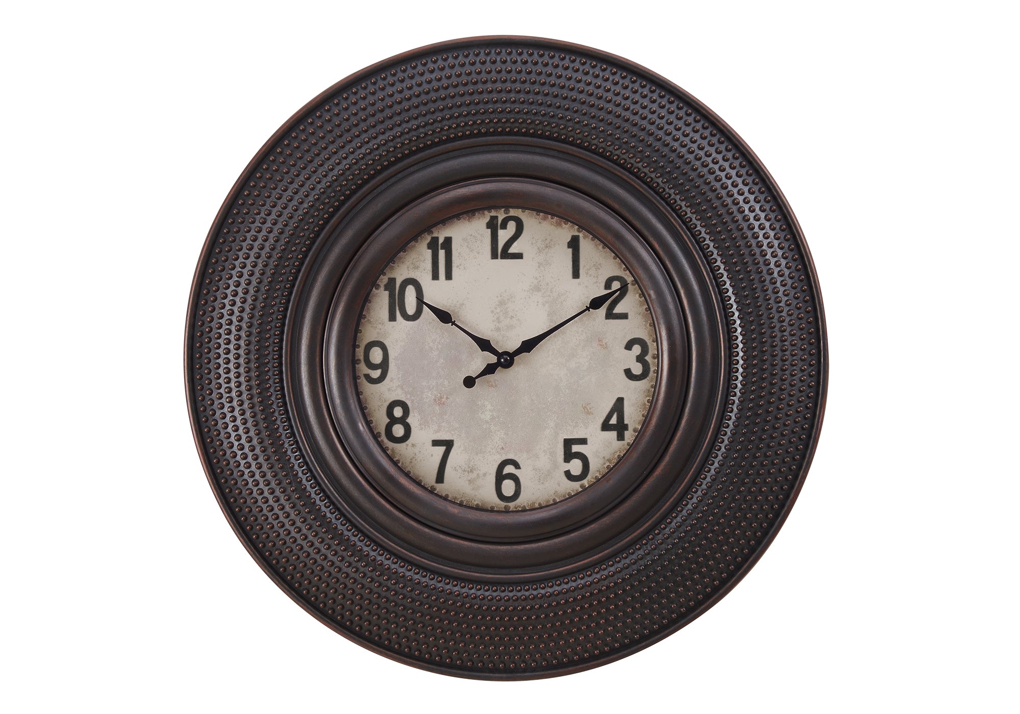 20" Round Wall Clock, Antique Brown-Clocks-DECOROLALA