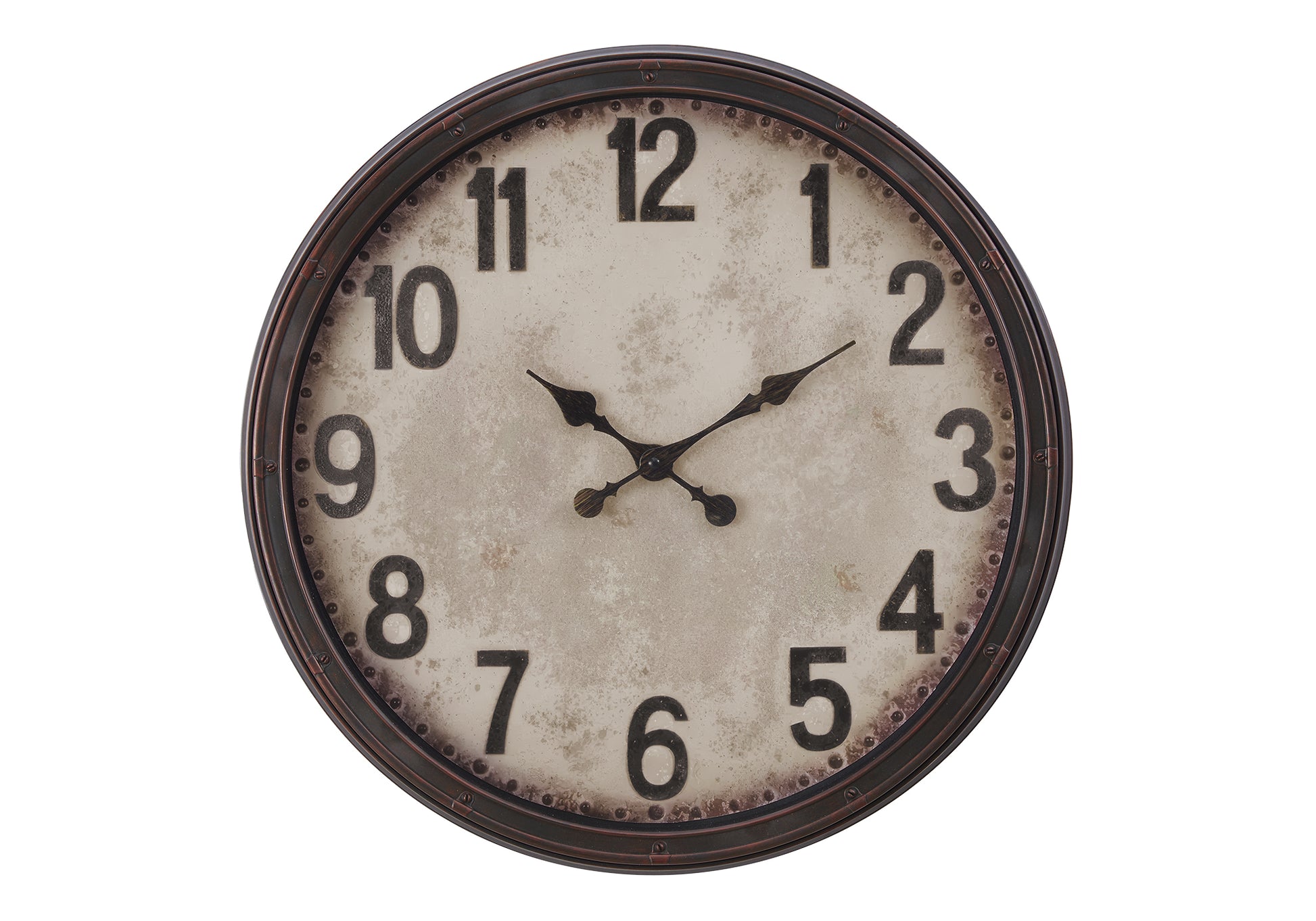 20" Round Wall Clock, Antique Brown-Clocks-DECOROLALA