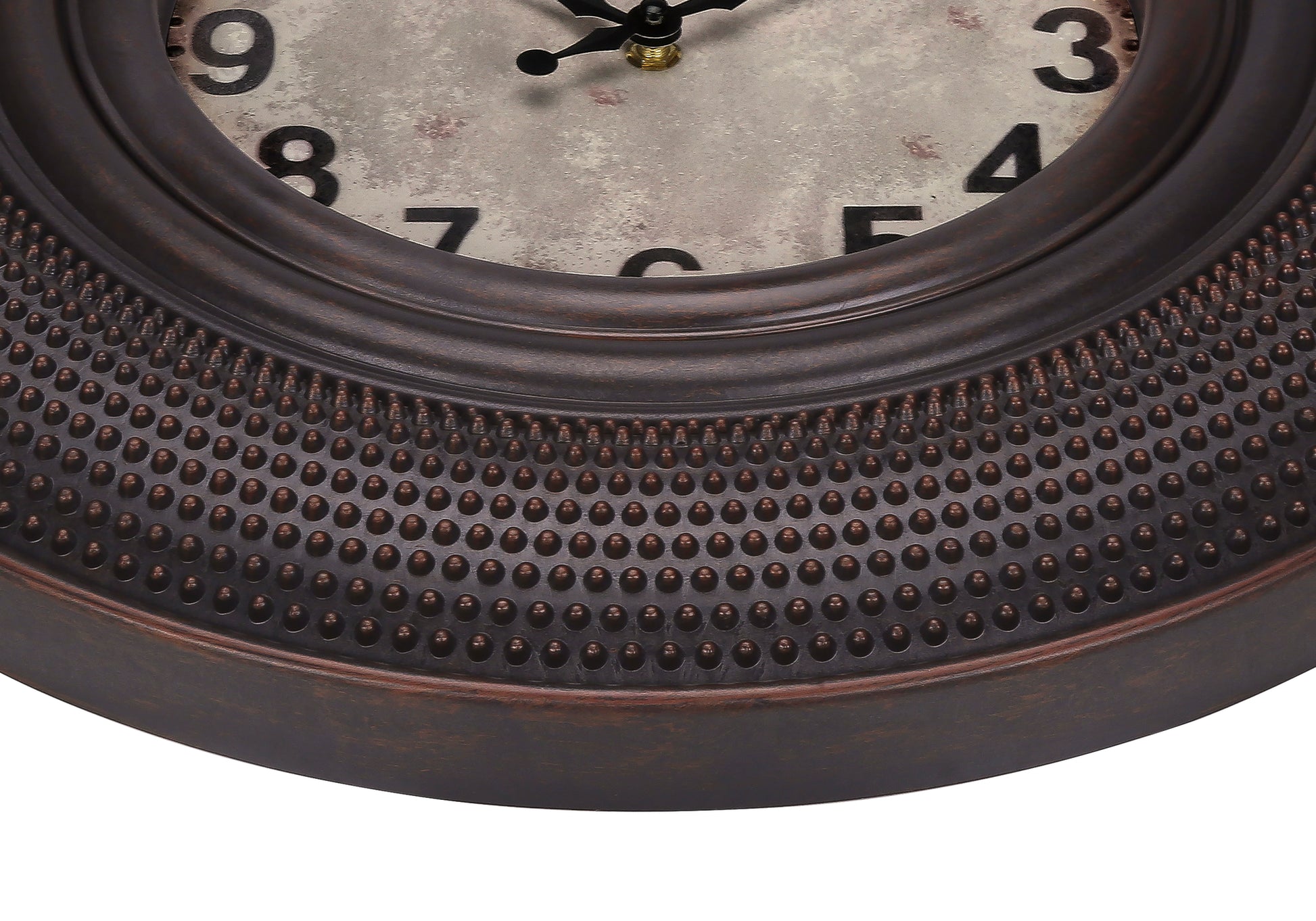 20" Round Wall Clock, Antique Brown-Clocks-DECOROLALA