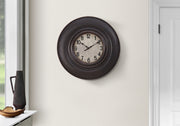 20" Round Wall Clock, Antique Brown-Clocks-DECOROLALA