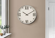 20" Round Wall Clock, White with Roman Numerals-Clocks-DECOROLALA