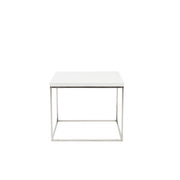 20" Silver And White Square End Table-End-Side Tables-DECOROLALA