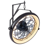 20” Wall Mounted Fan with Dimmable LED Light and 6 Wind Speeds-Black-Ceiling Fans-DECOROLALA