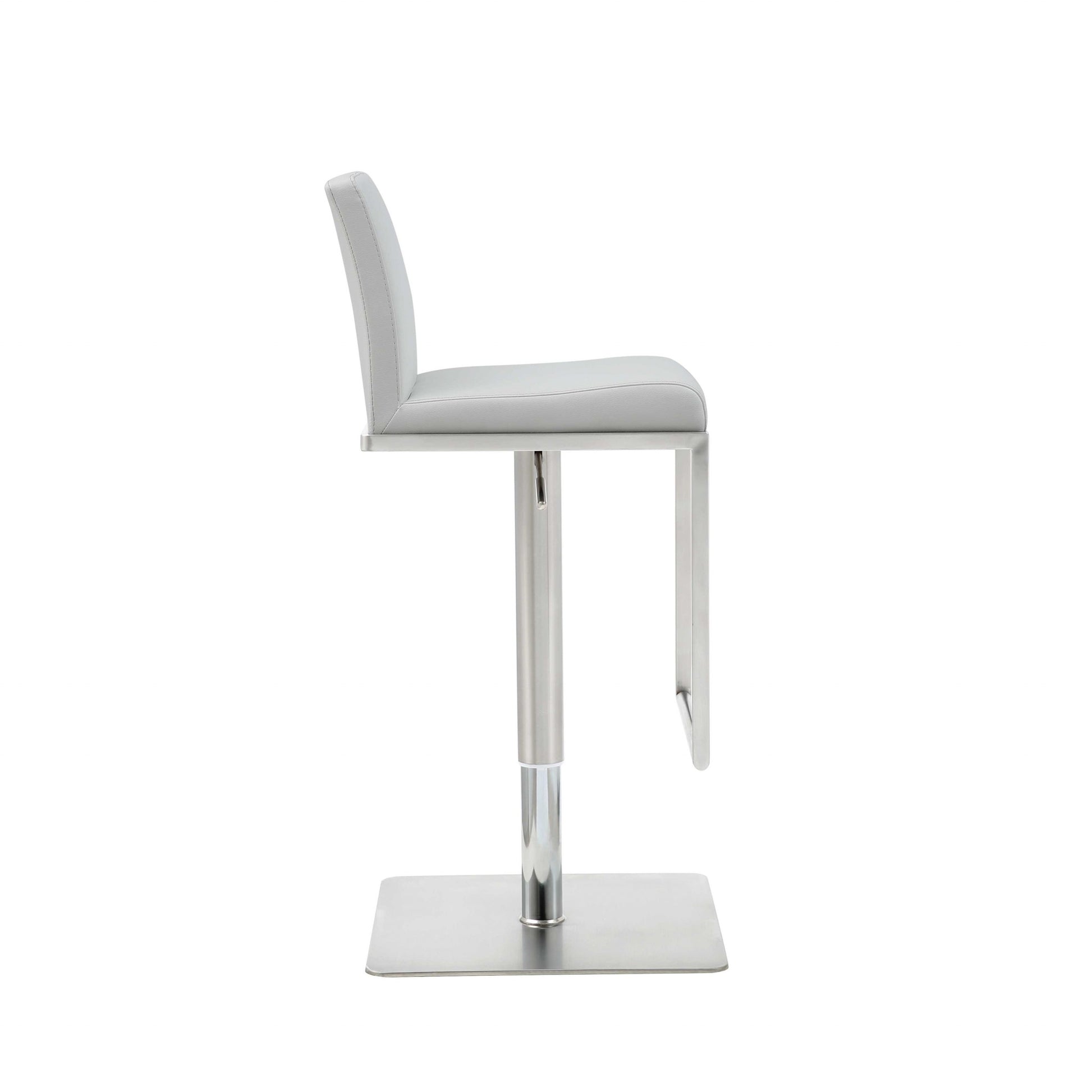 20 " White And Silver Stainless Steel Bar Chair-Bar Chairs-DECOROLALA