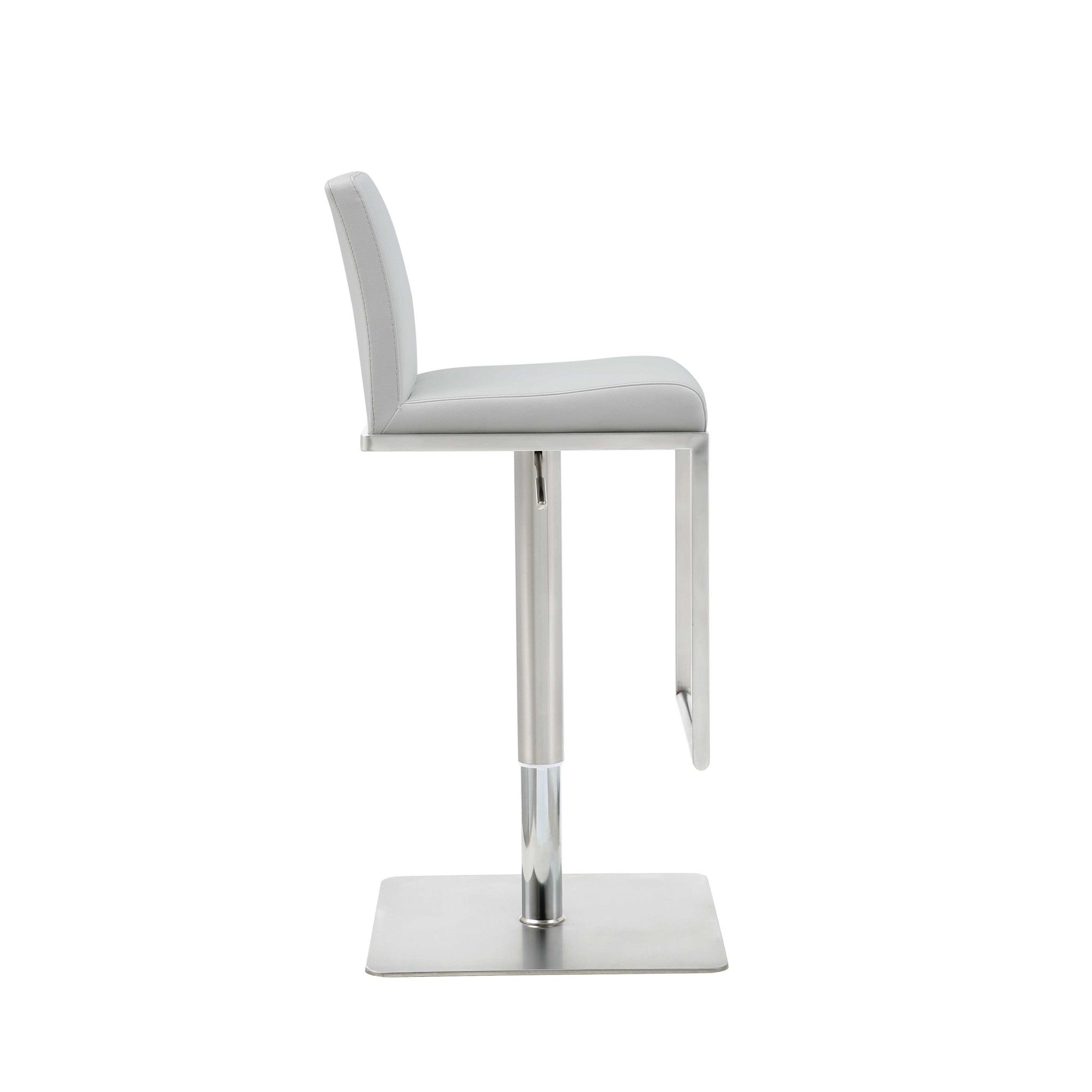 20 " White And Silver Stainless Steel Bar Chair-Bar Chairs-DECOROLALA