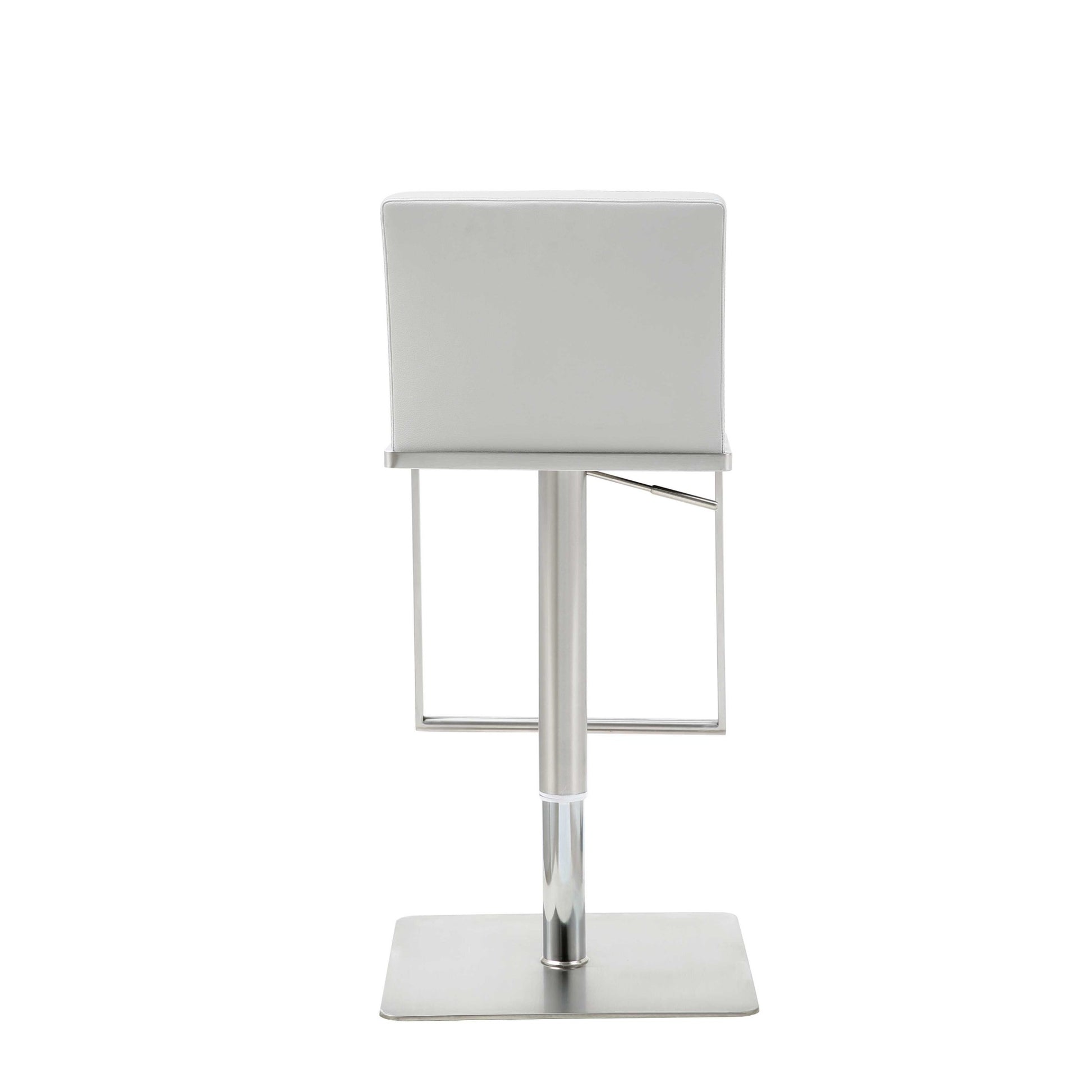 20 " White And Silver Stainless Steel Bar Chair-Bar Chairs-DECOROLALA