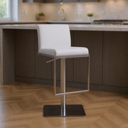 20 " White And Silver Stainless Steel Bar Chair-Bar Chairs-DECOROLALA