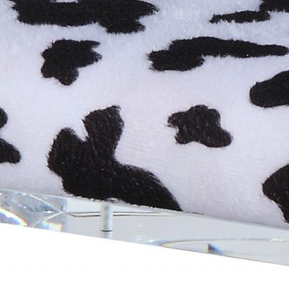 20" White Velvet Animal Print Side Chair-Accent Chairs-DECOROLALA