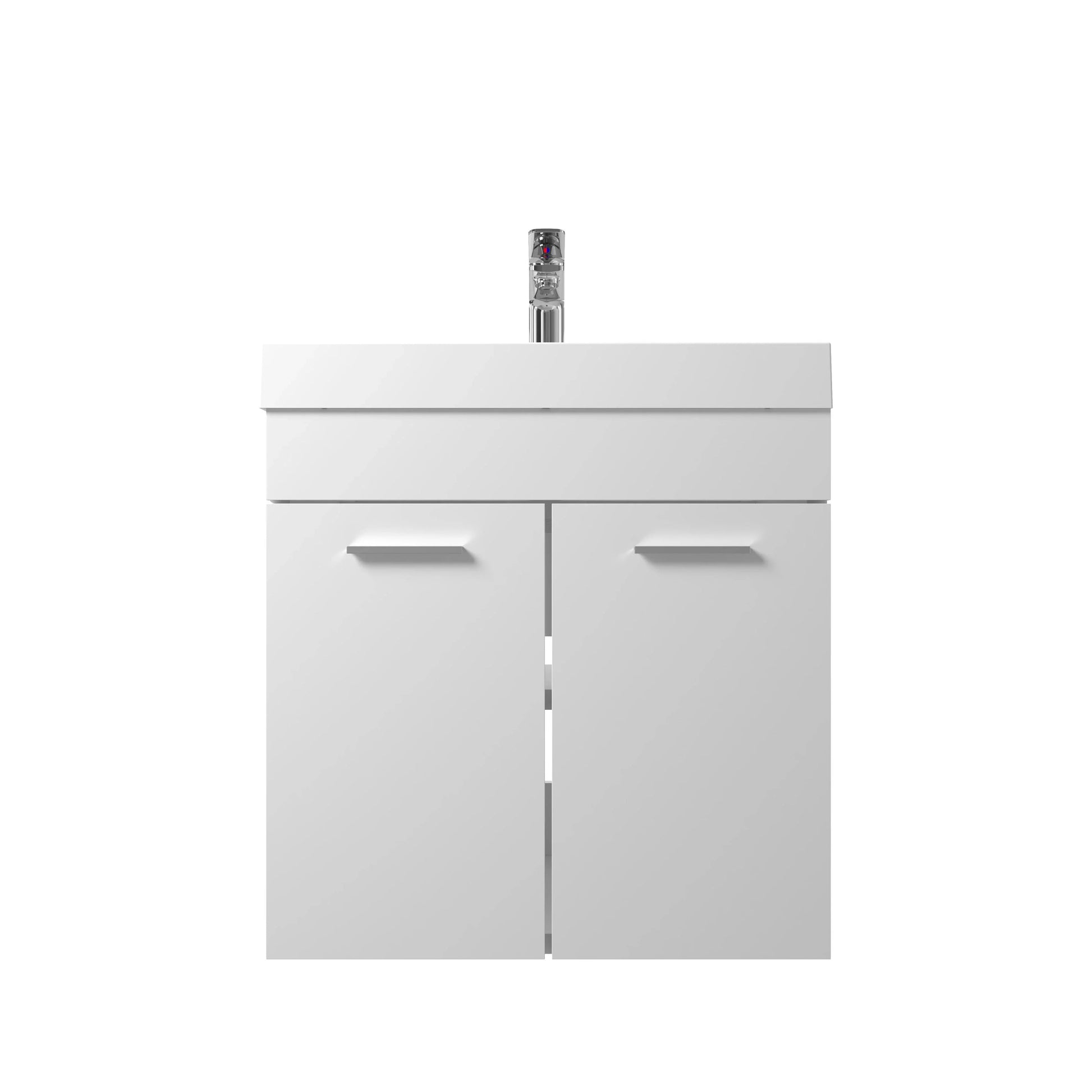 20" White Wall Mount Bathroom Vanity with White Polymarble Countertop-Migration_Bathroom Vanities-DECOROLALA