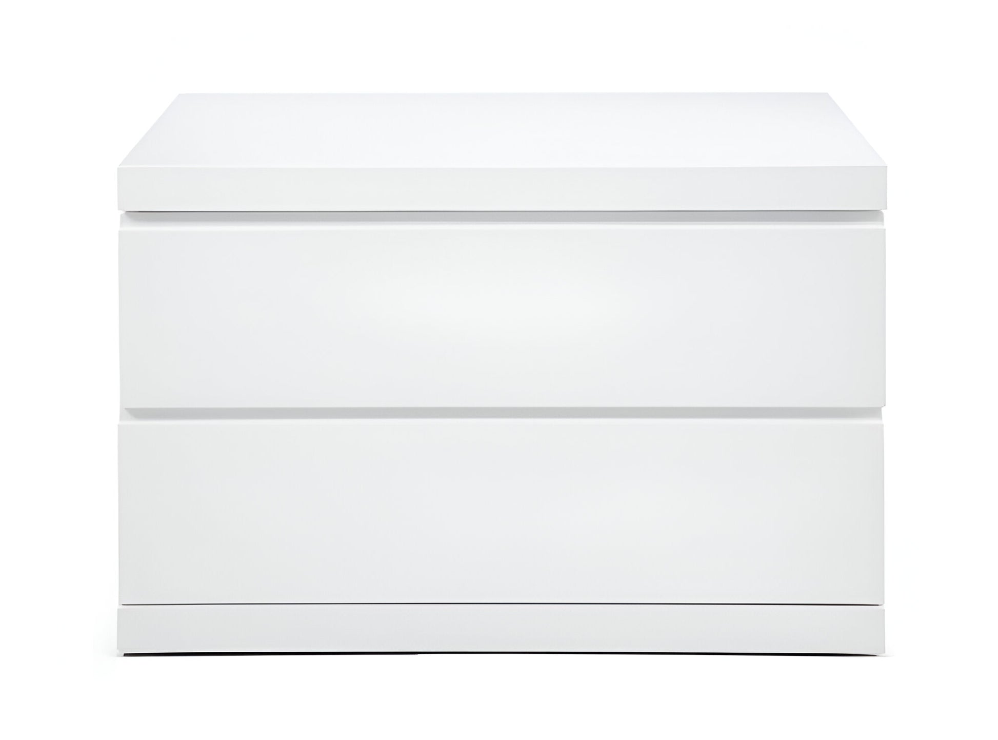 20" White Wood Two Drawer Nightstand-Nightstands & Bedside Tables-DECOROLALA