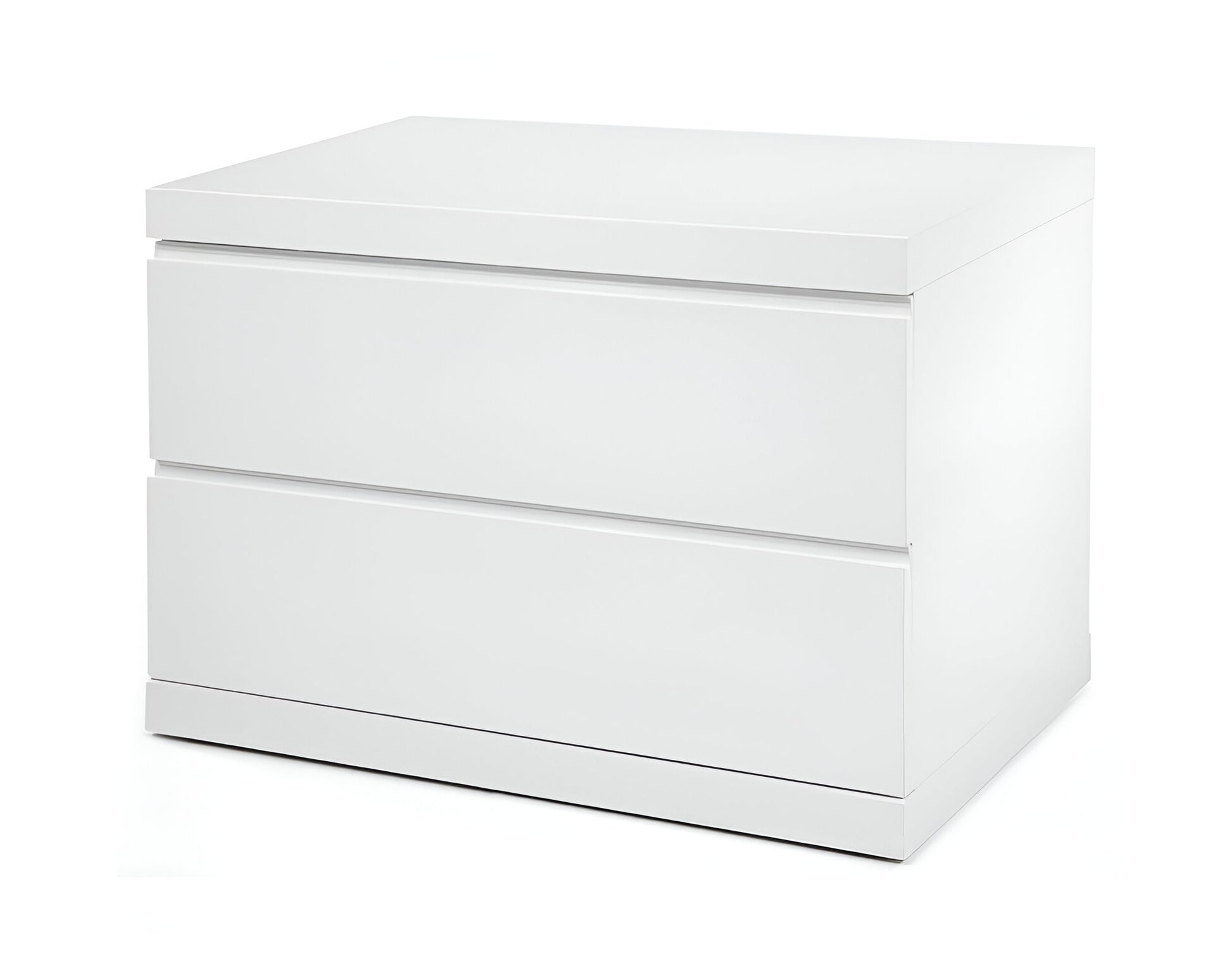 20" White Wood Two Drawer Nightstand-Nightstands & Bedside Tables-DECOROLALA